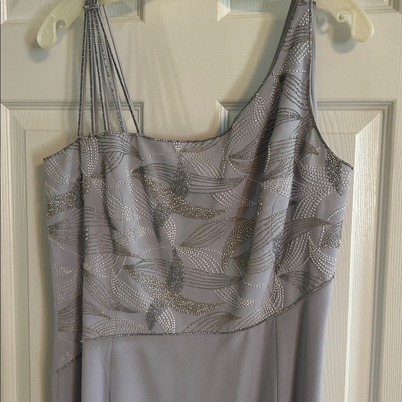 Elegant Blue/Gray Beaded Dress Size 14 - Picture 1 of 8